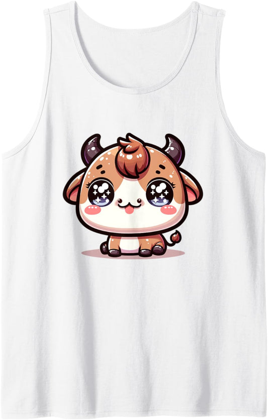 Adorable Cute Japanese Kawaii Chibi Ox Tank Top