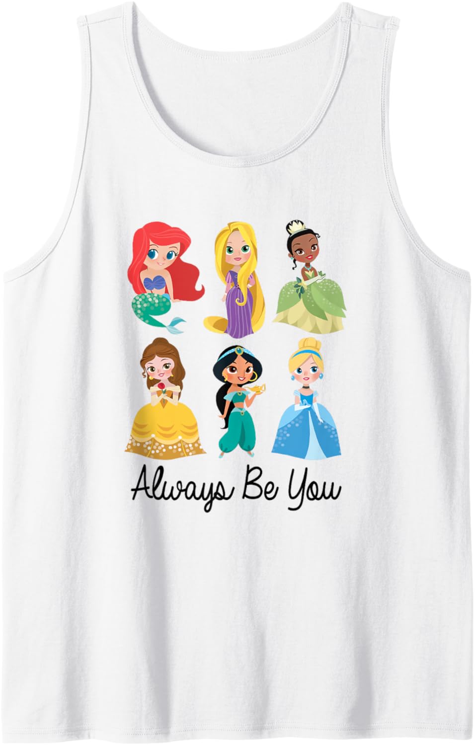 Disney Princess Always Be You Cute Chibi Group Shot Portrait Tank Top