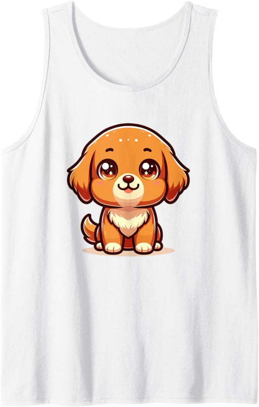 Adorable Cute Japanese Kawaii Chibi Golden Retriever Tank Top