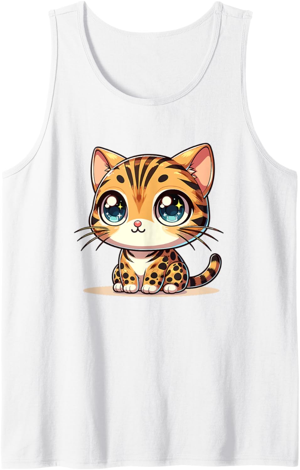 Adorable Cute Japanese Kawaii Chibi Bengal Cat Tank Top