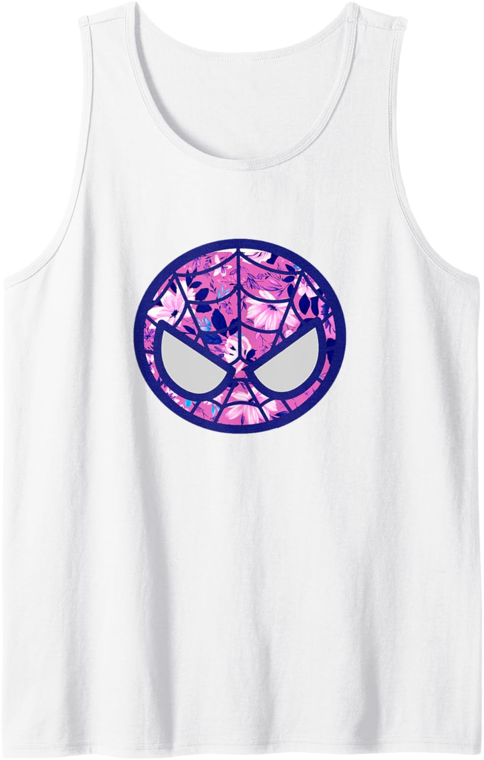 Marvel Kawaii Chibi Spider-Man Floral Print Face Portrait Tank Top