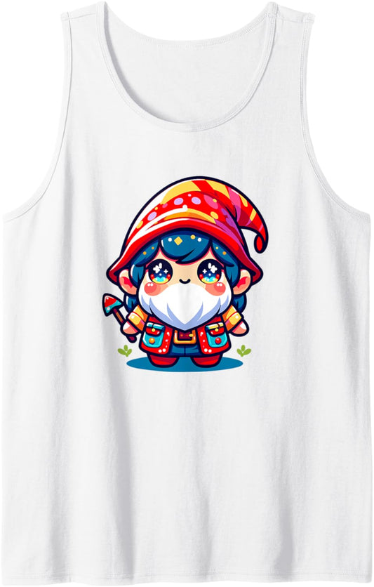 Adorable Cute Japanese Kawaii Chibi Gnome Tank Top