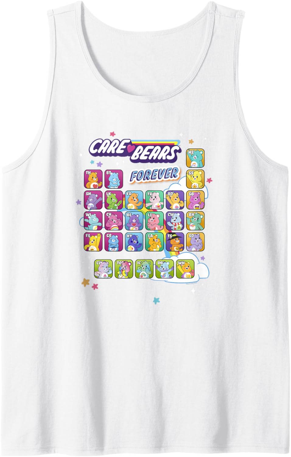 Care Bears Forever Rainbow Chibi Periodic Table Of Bears Tank Top