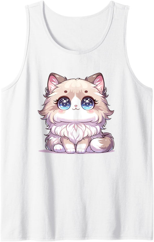 Adorable Cute Japanese Kawaii Chibi Ragdoll Cat Tank Top