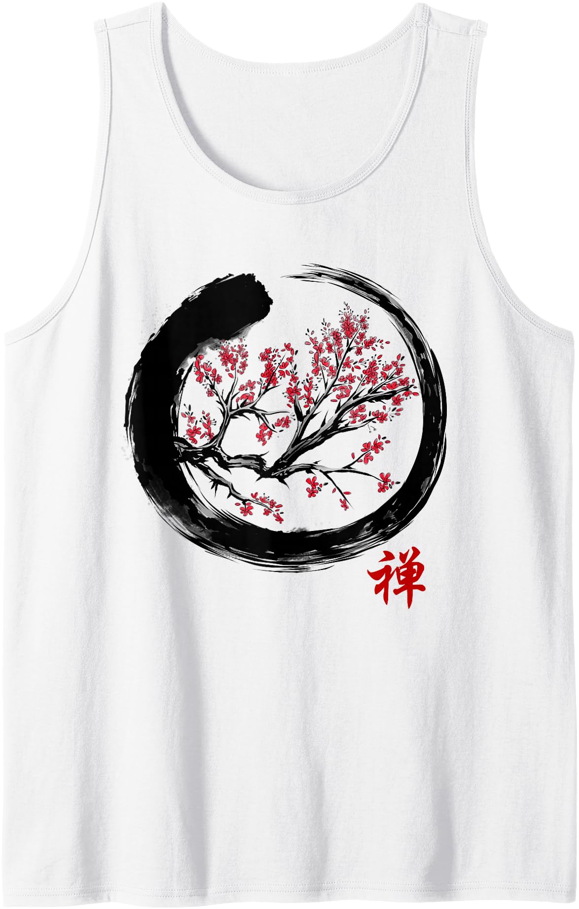 Japanese Calligraphy - Zen Buddhist Enso Circle Meditation Tank Top