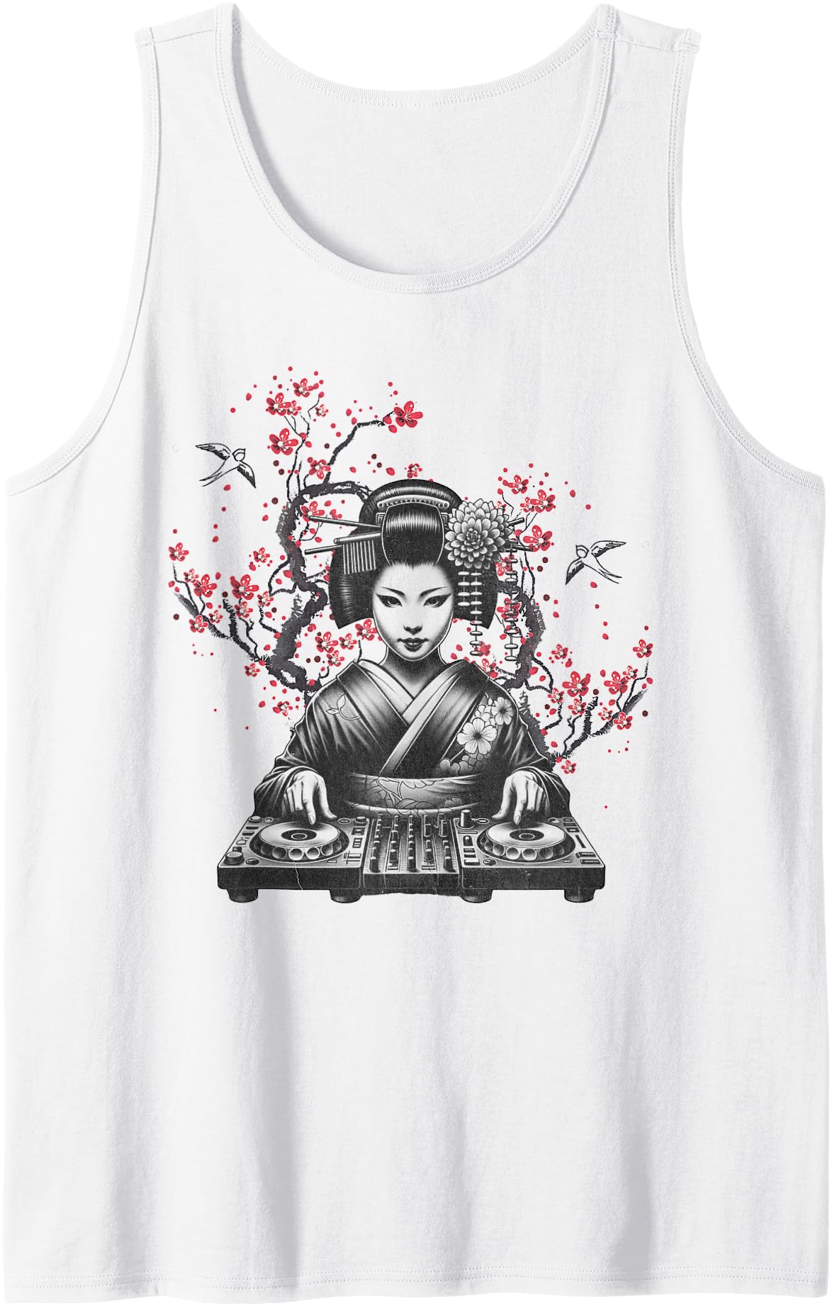 Sakura Kimono Geisha DJ Japanese Aesthetic Harajuku Tank Top