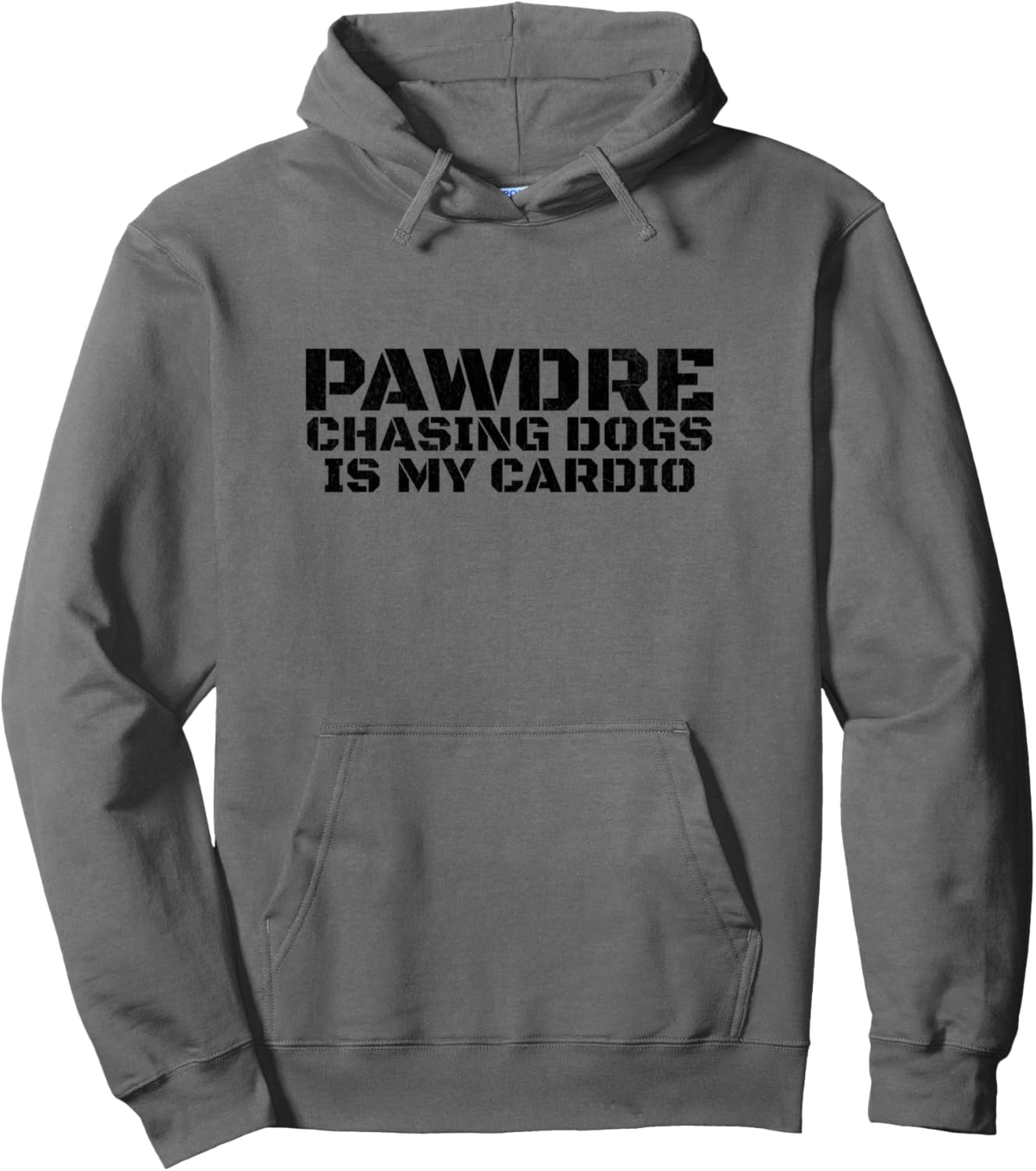 Chasing Dogs Is My Cardio. Vintage Print. Funny Dog Dad Pullover Hoodie