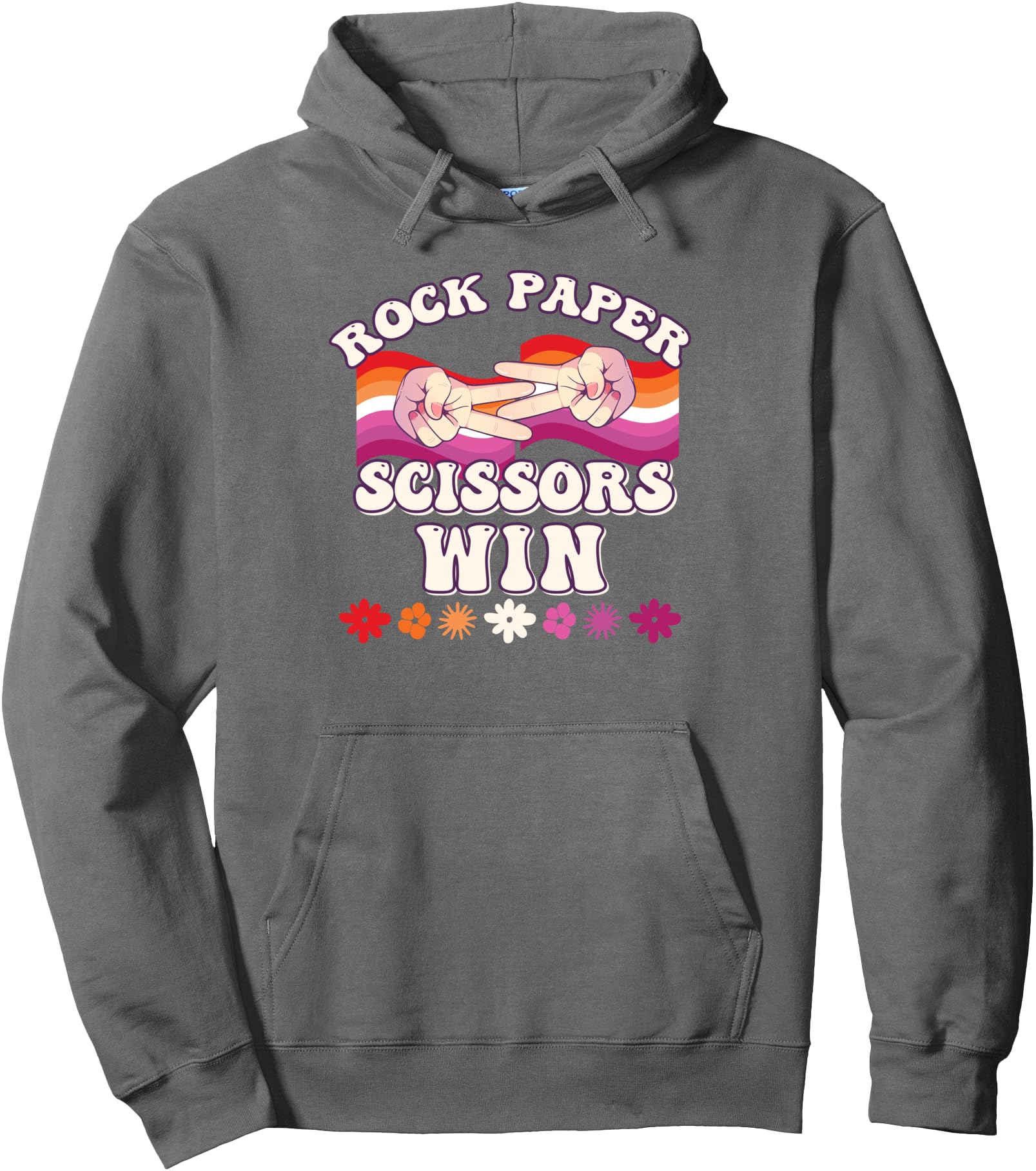 Rock Paper Scissors Win Funny LGBTQ Lesbian Pullover Hoodie