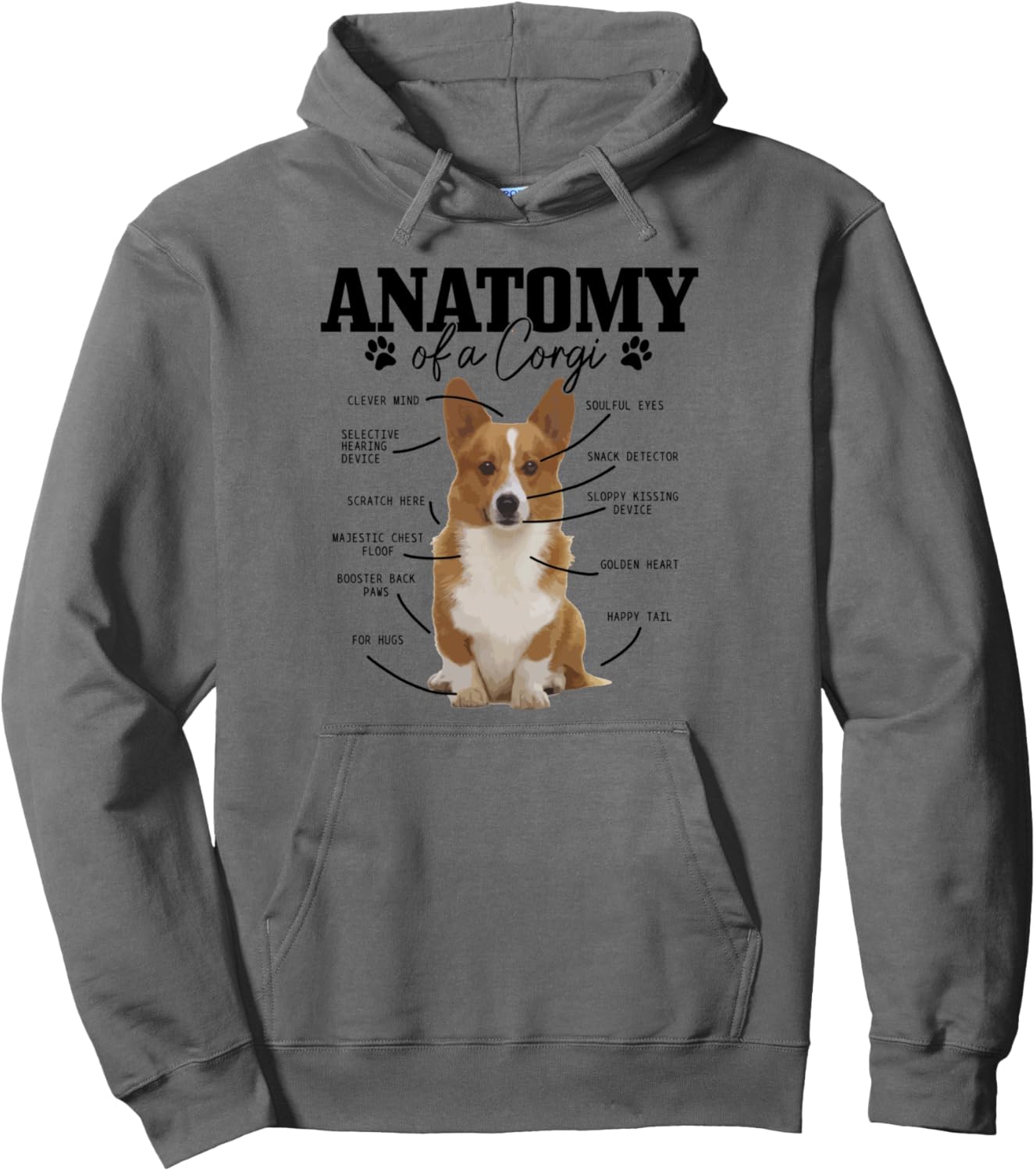 Anatomy Of A Corgi Funny Cute Dog Corgi Mom Corgi Dad Pullover Hoodie