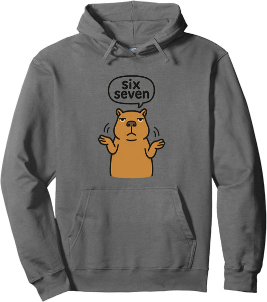 67 Six Seven 6-7 Capybara - Funny Teen Brainrot Meme Pullover Hoodie
