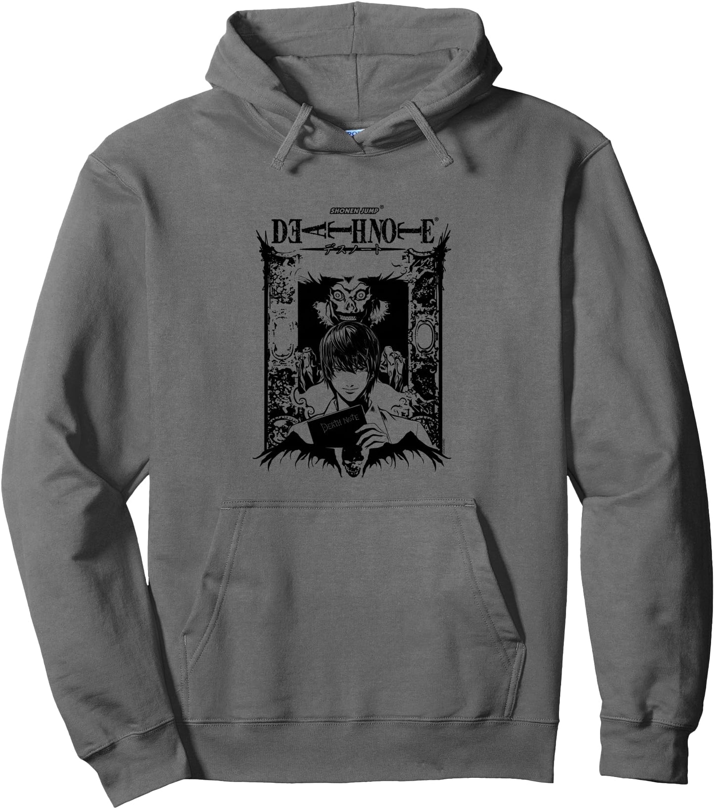 Death Note Light and Ryuk in Ornate Frame Anime Pullover Hoodie