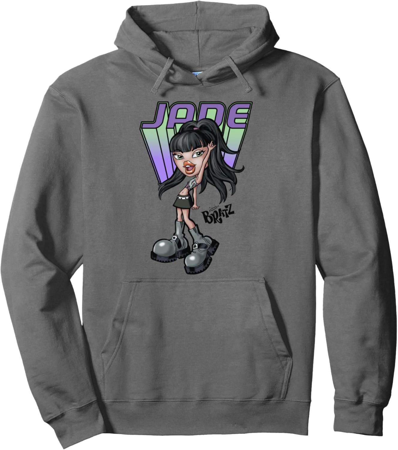 Bratz Jade Punk Purple Green Pose Retro Style Pullover Hoodie