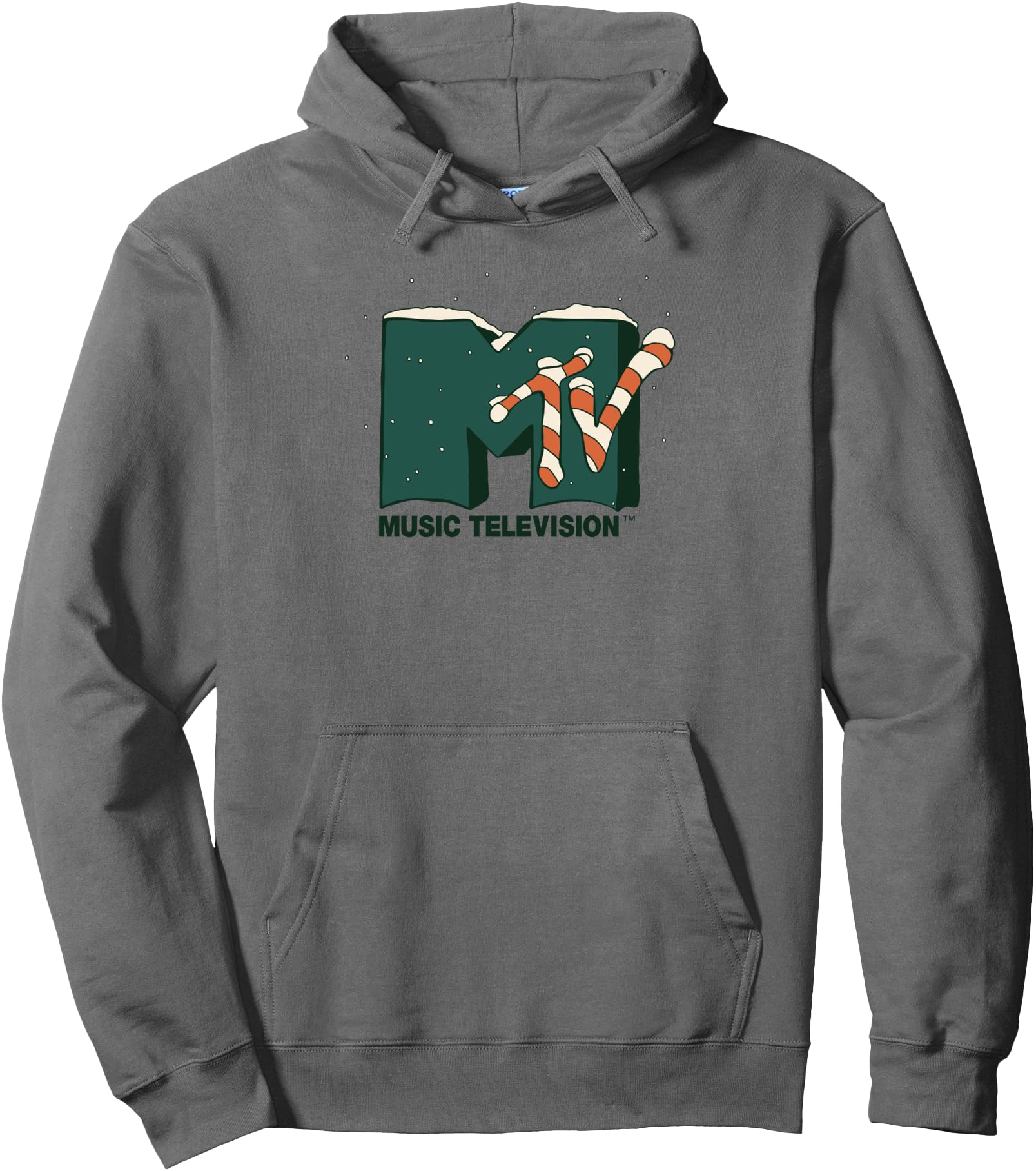 MTV Christmas Candy Cane Snowdrop Music Television Pullover Hoodie