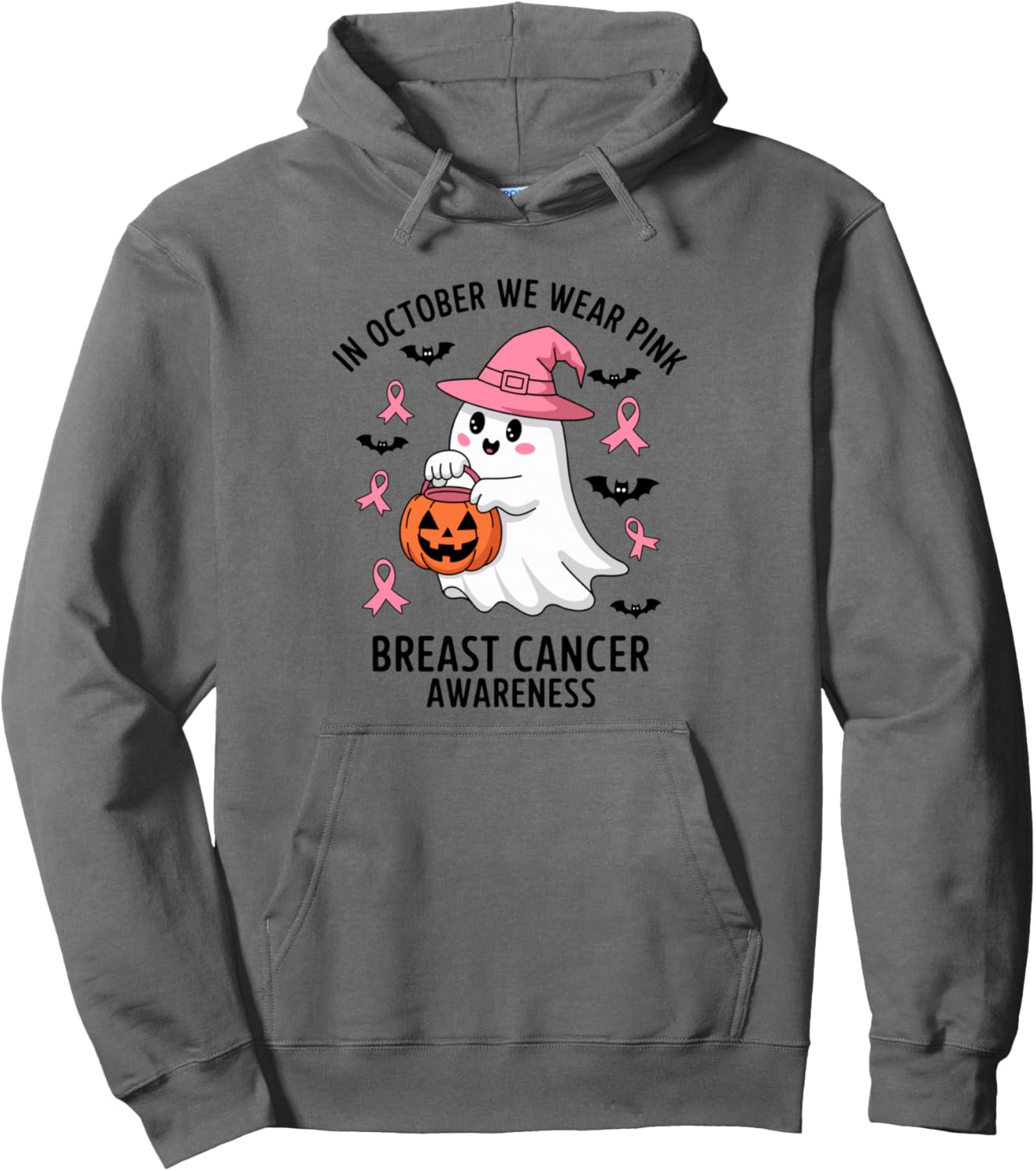 In October We Wear Pink Breast Cancer Awareness Pullover Hoodie