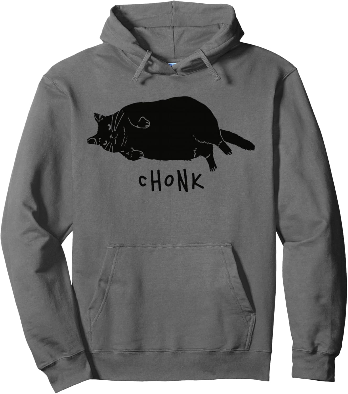 Black Cat Chonk Funny Black Cat Meme Fat Chonky Cat Pullover Hoodie