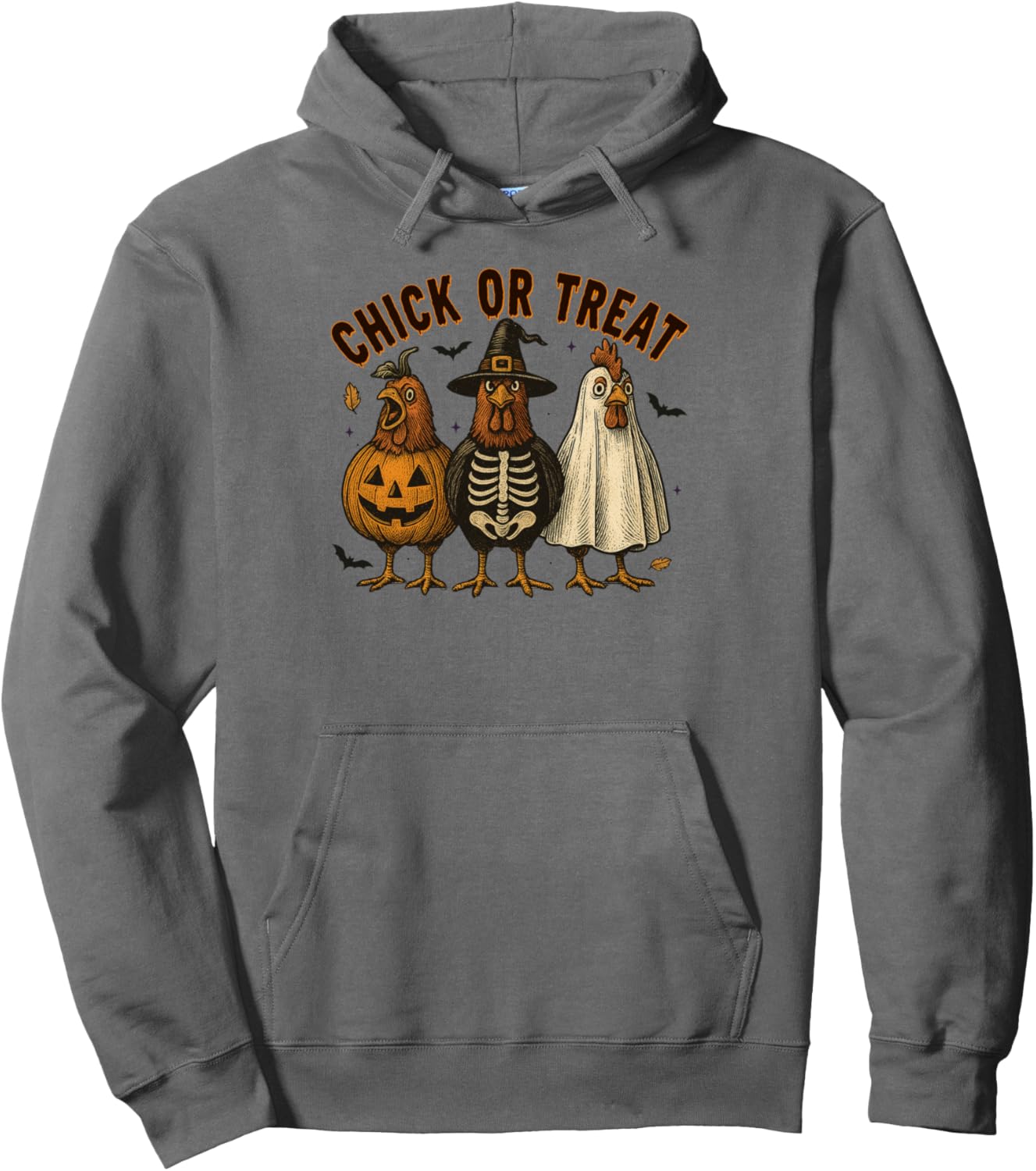 Chick Or Treat Spooky Chicken Halloween Spooky Season Kids Pullover Hoodie
