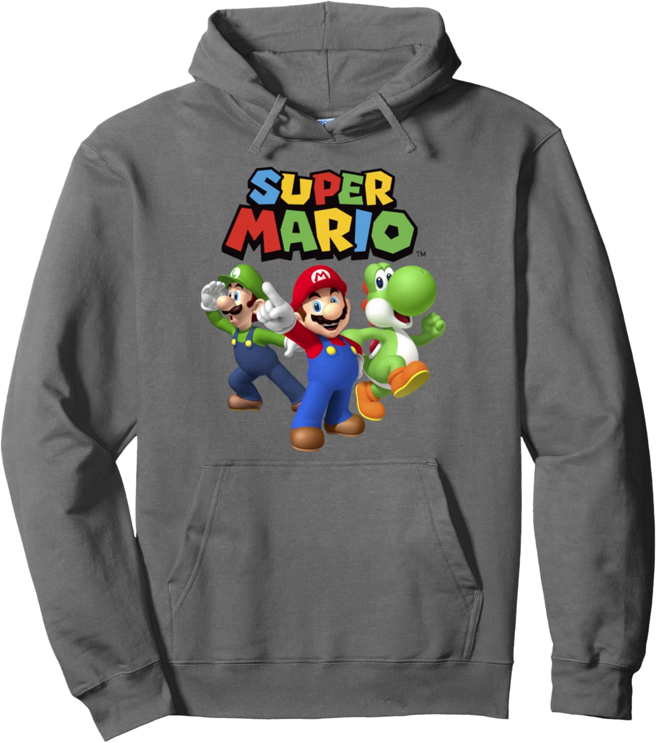 Super Mario Luigi Mario And Yoshi Group Shot Graphic Hoodie Pullover Hoodie