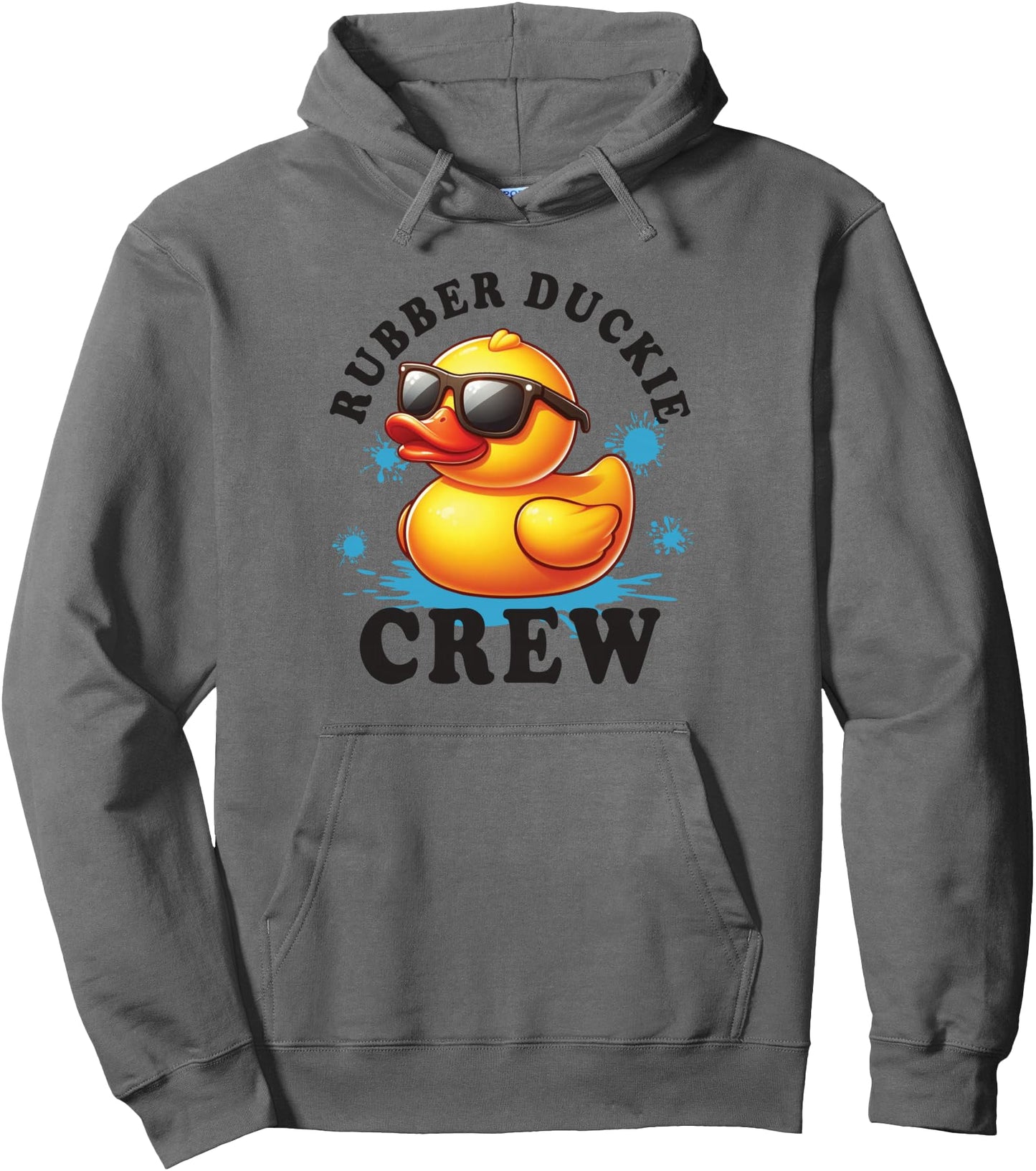 Cool Retro Yellow Rubber Duck in 70s 80s Funny Duck Cruise Pullover Hoodie