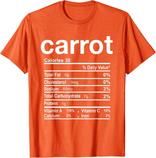 Carrot Nutrition Facts Funny Thanksgiving Christmas T-Shirt