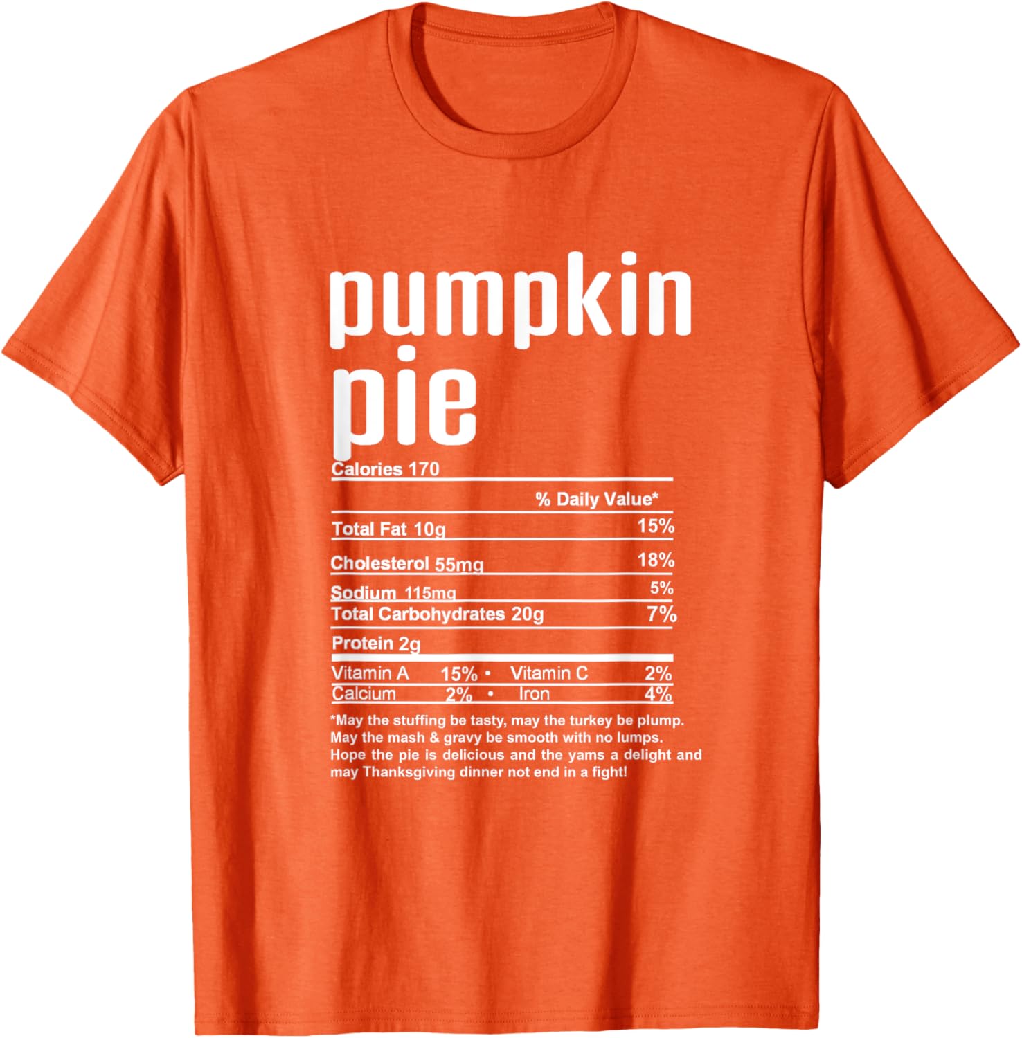 Thanksgiving Christmas Pumpkin Pie Nutritional Facts
