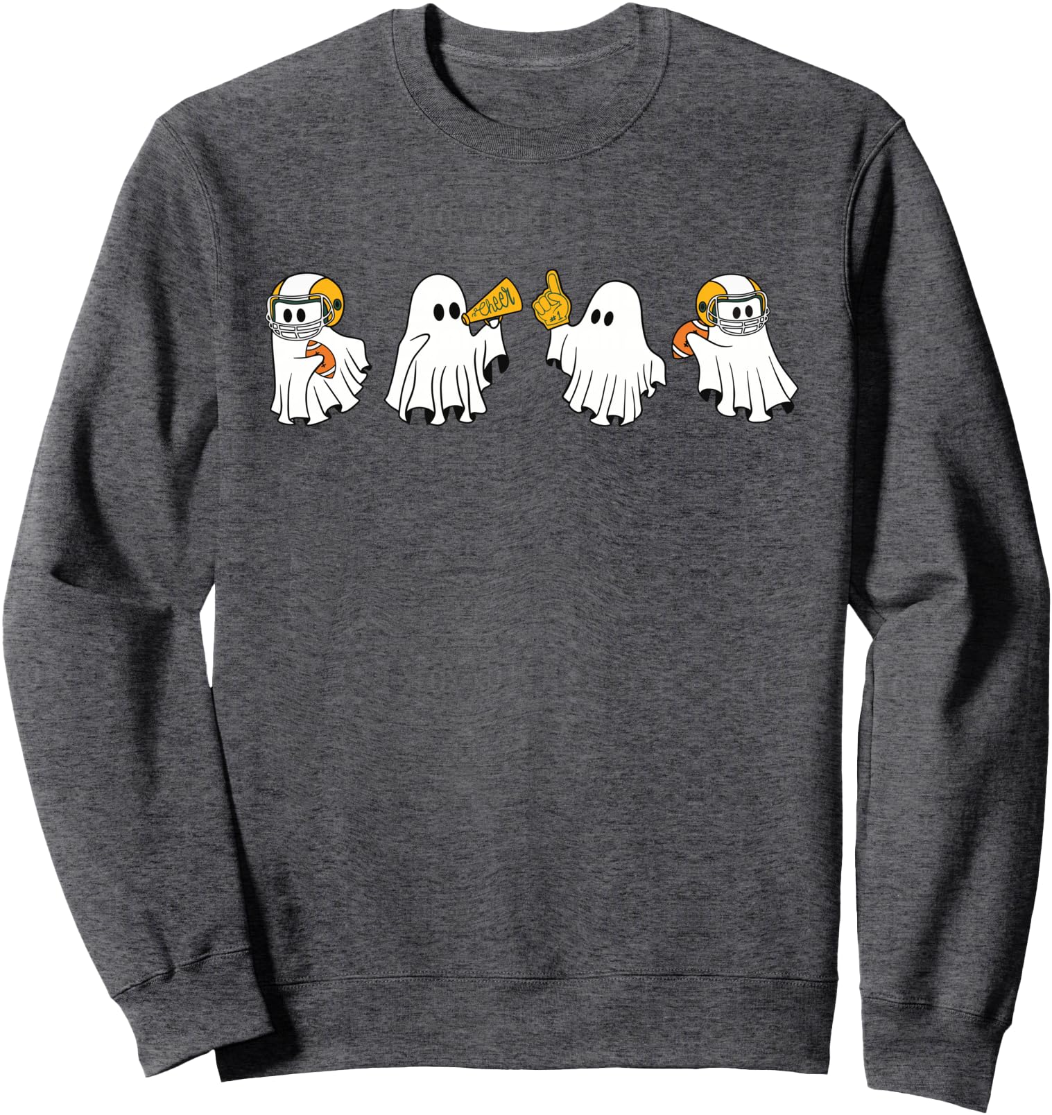 Football Ghost Sport Cheer Leader Spooky Season Halloween Sweatshirt