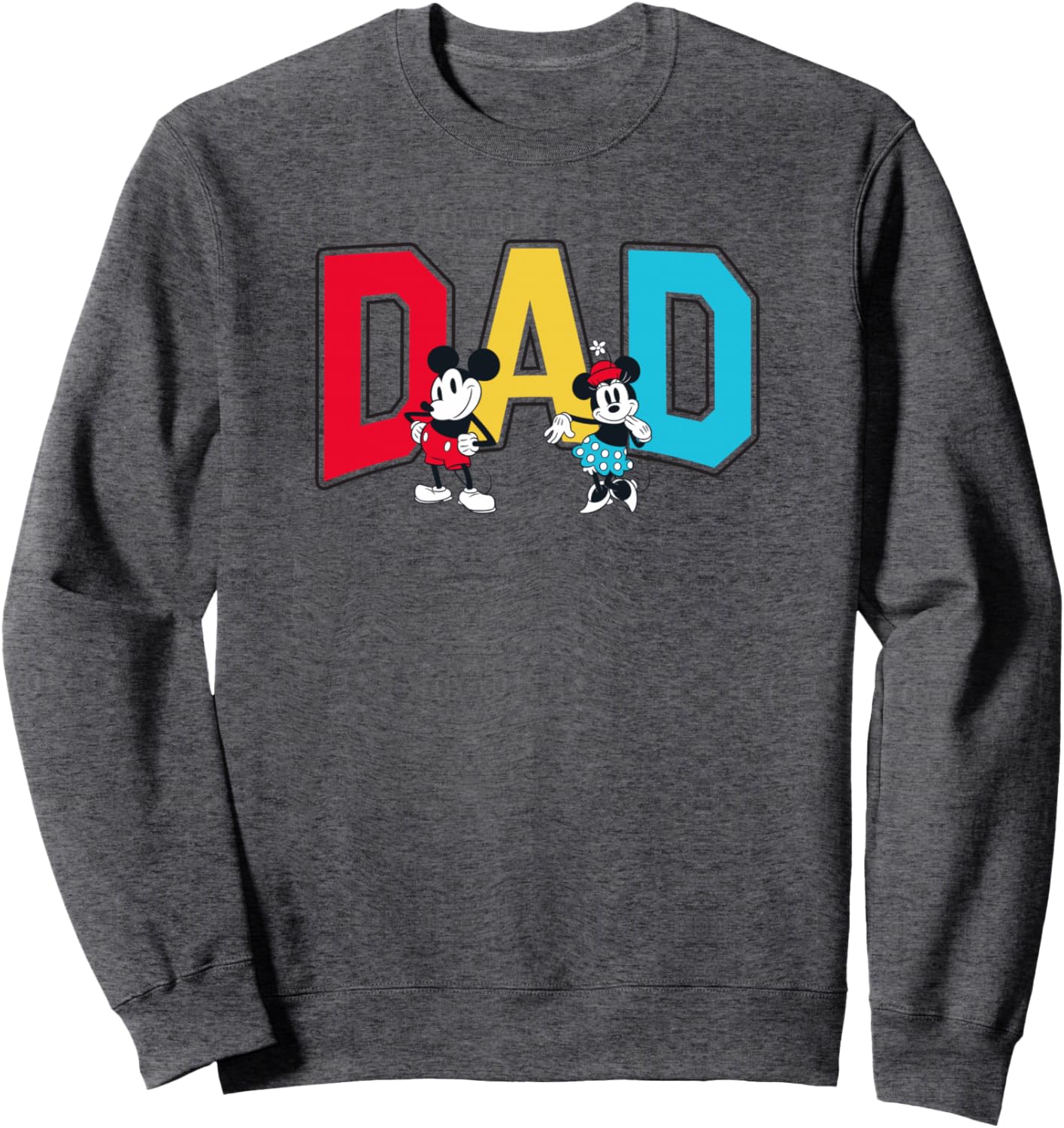 Disney Mickey And Friends Mickey Minnie Dad Collegiate Logo Sweatshirt