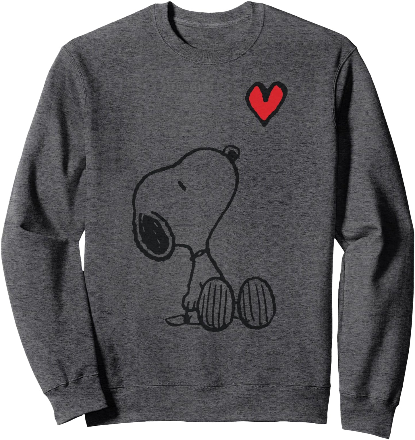 Peanuts Valentine Snoopy Sitting Heart Sweatshirt