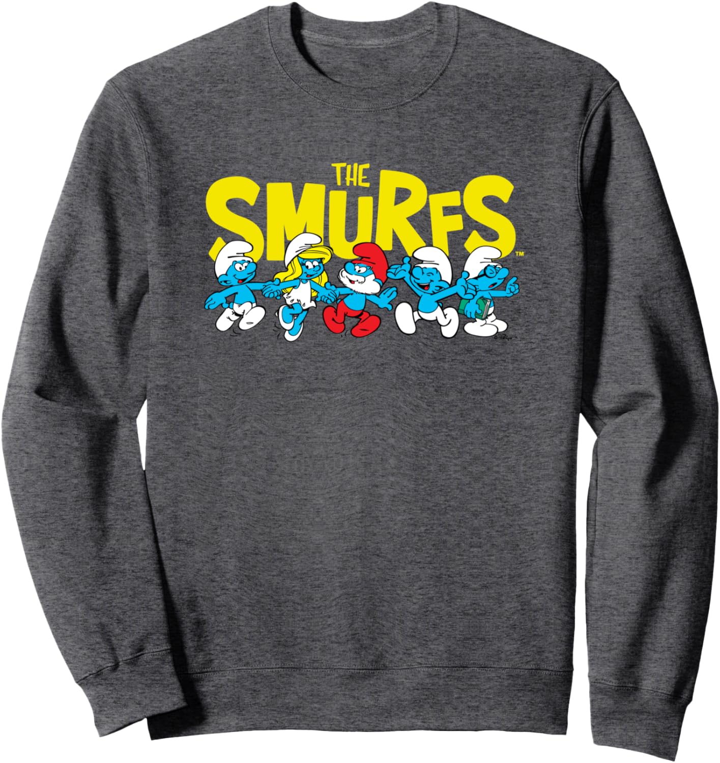 The Smurfs Logo with Smurfs Cast Retro Cartoon Sweatshirt