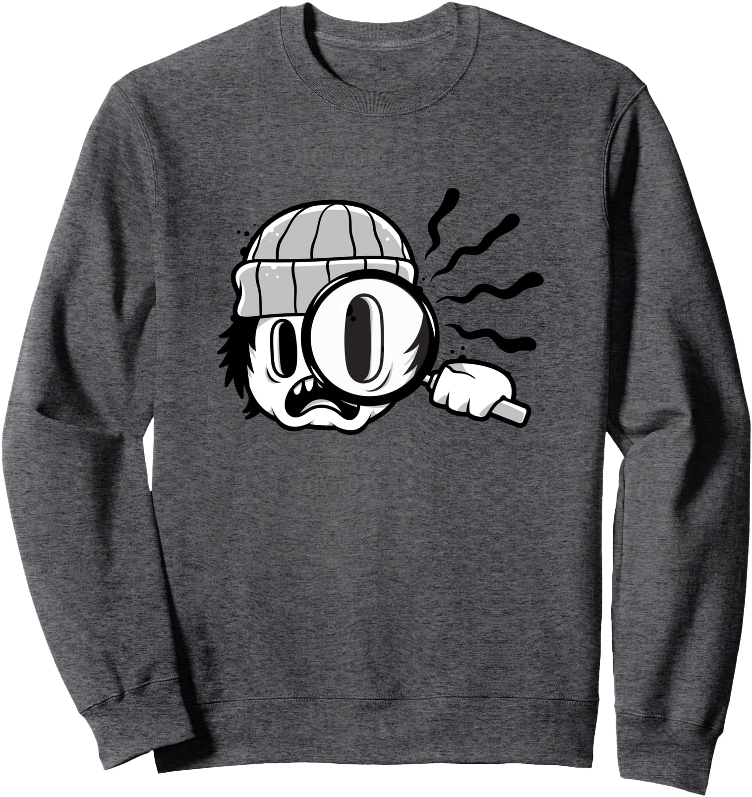 Cartoon Detective with Giant Magnifying Glass Sweatshirt