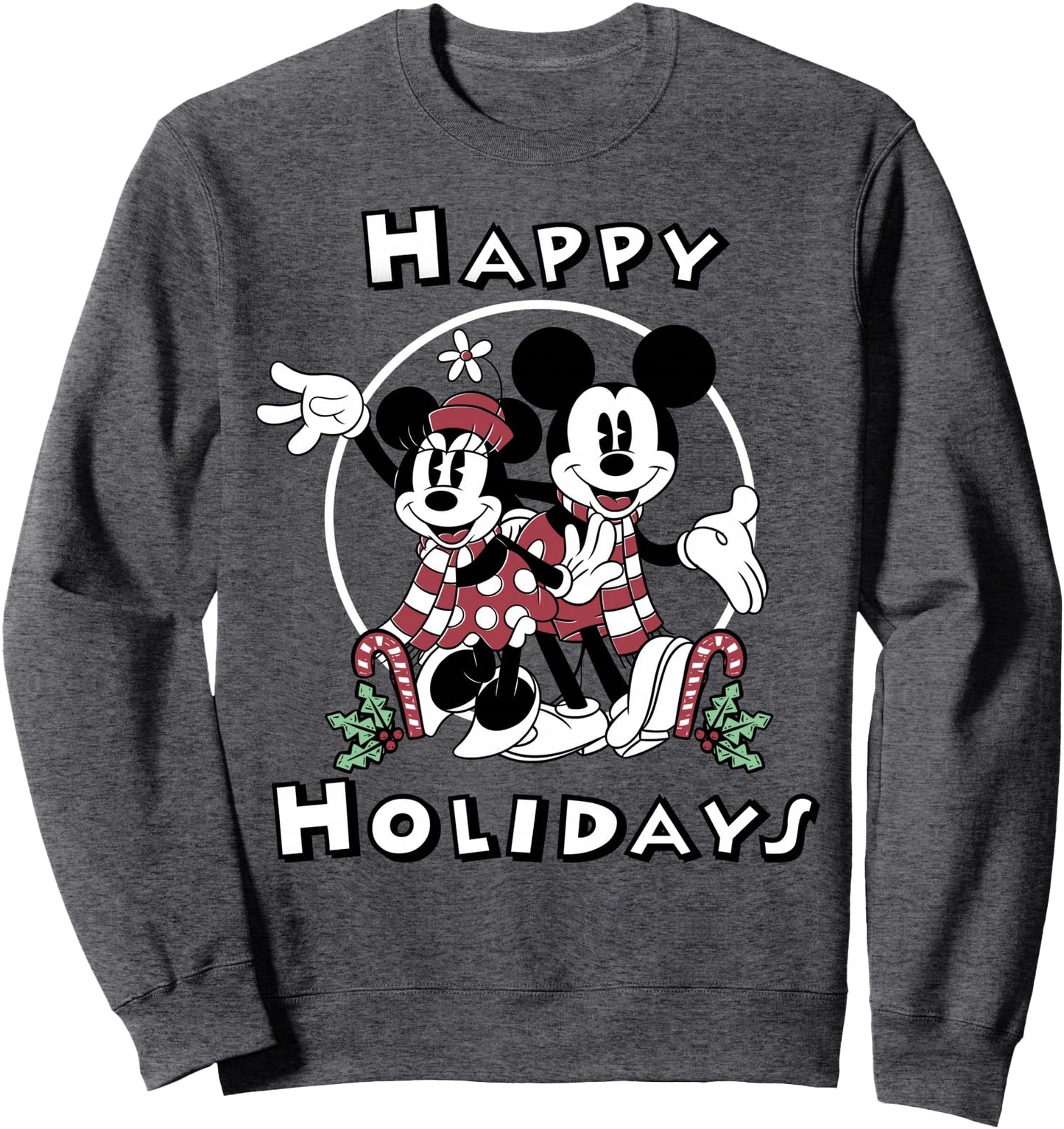 Disney Mickey And Minnie Mouse Happy Holidays Christmas Sweatshirt