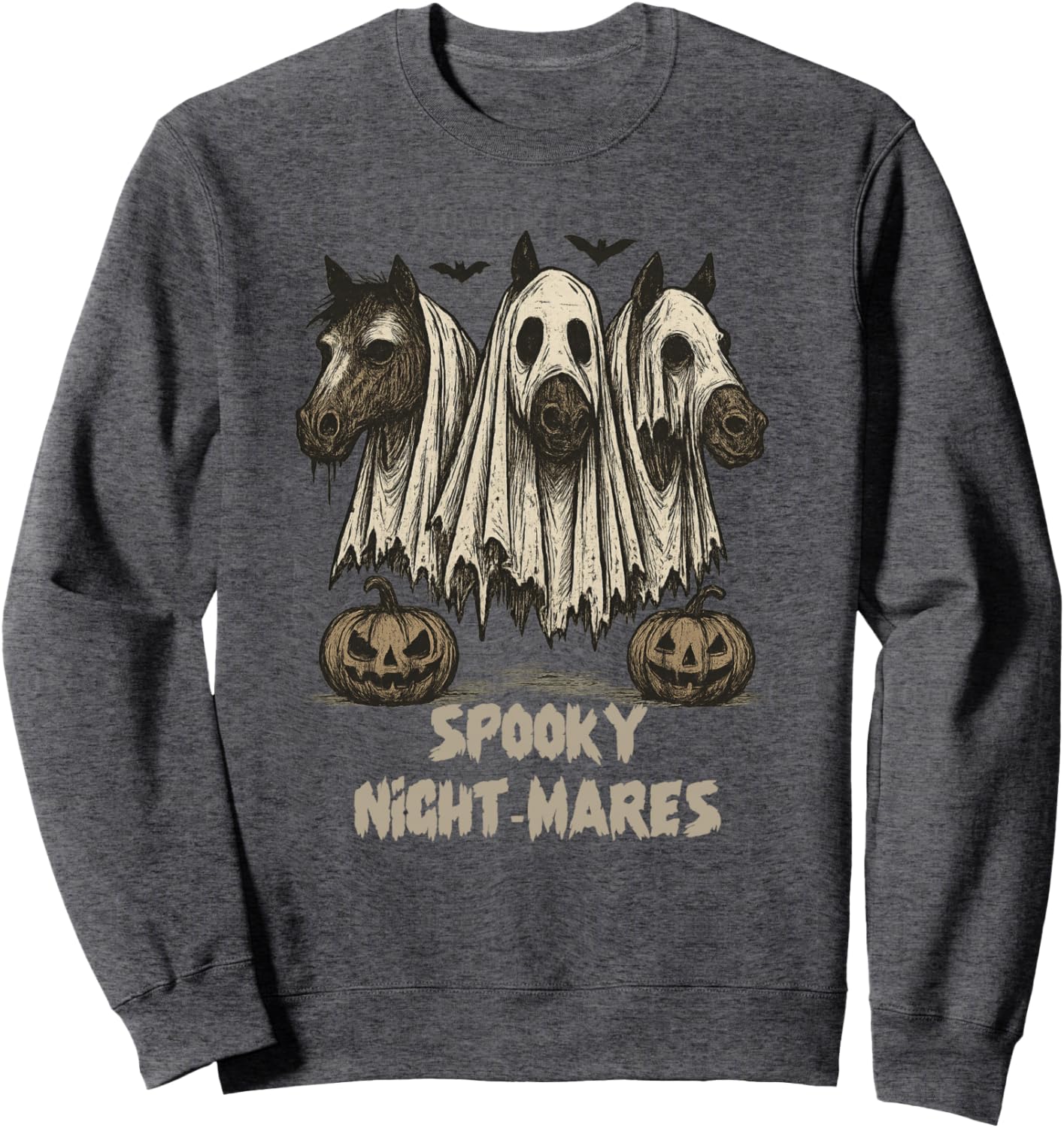 Halloween Spooky Night Mares Horse, Spooky Ghost Horse Sweatshirt