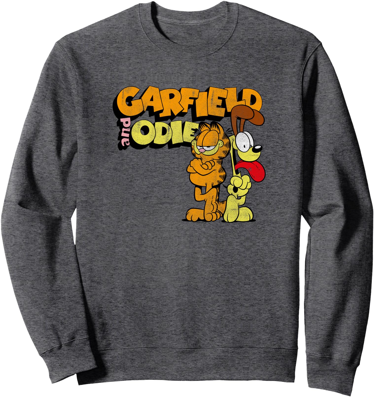 Garfield Distressed Garfield and Odie Cartoon Cat Sweatshirt