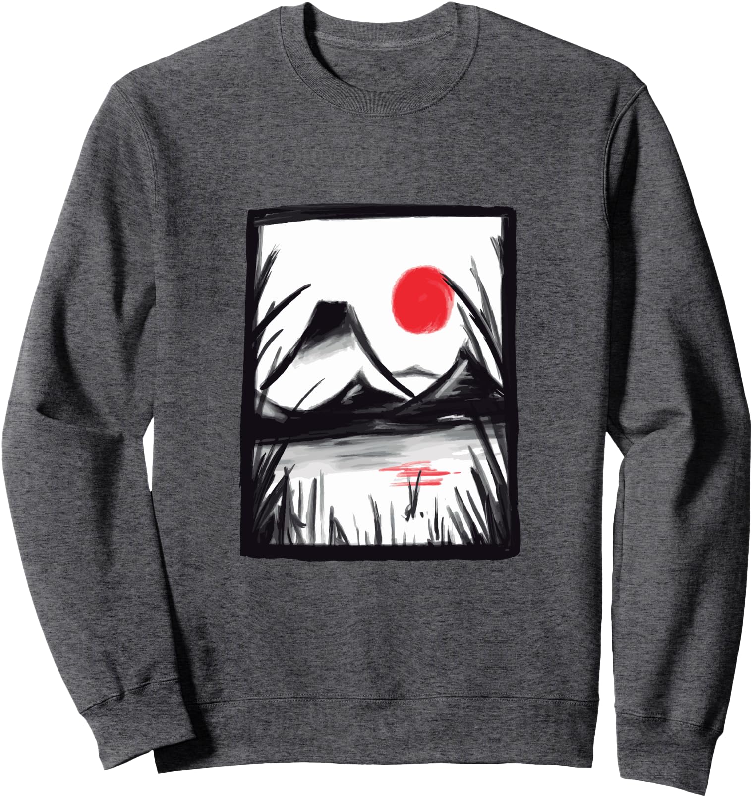 Zen Landscape Traditional Japanese Art Style Graphic Sweatshirt