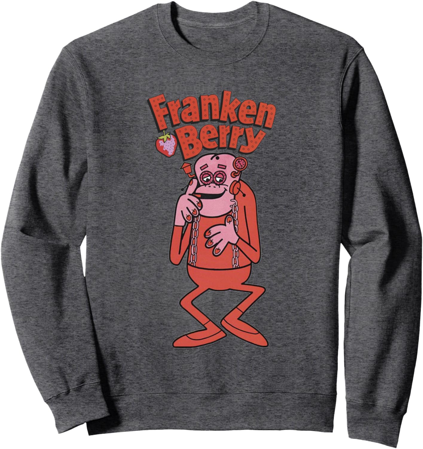 Franken Berry Vintage Strawberry Cereal Monster Mascot Logo Sweatshirt
