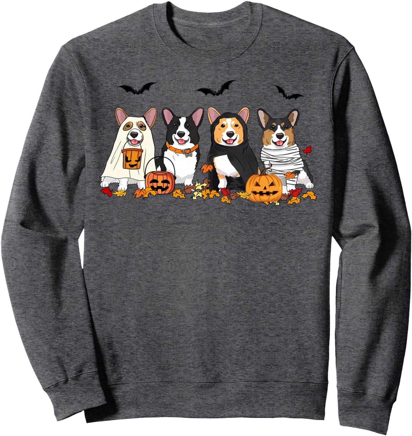 Cute Welsh Corgi Dogs Ghost Witch Mummy Halloween Pumpkins Sweatshirt