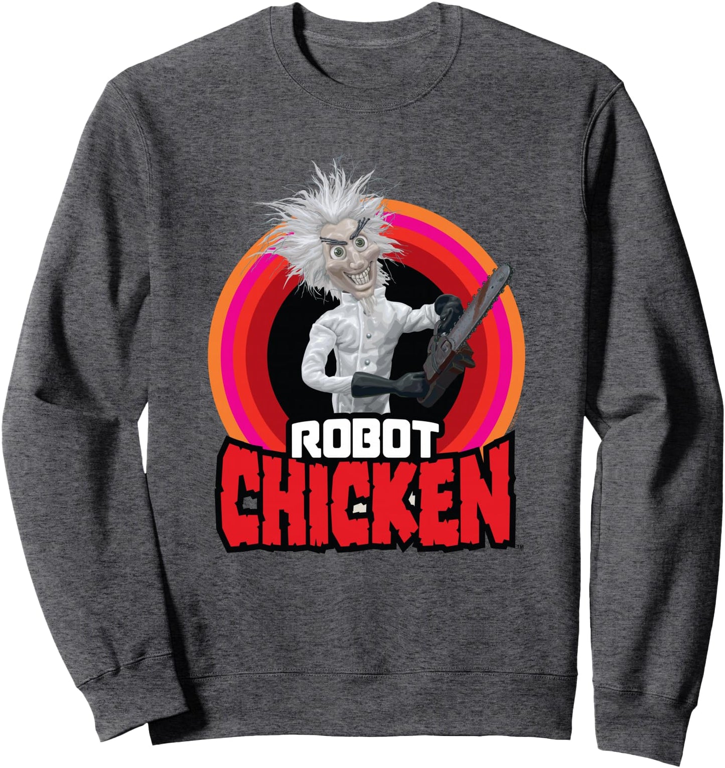 Robot Chicken Fritz Mad Scientist Chainsaw Sweatshirt