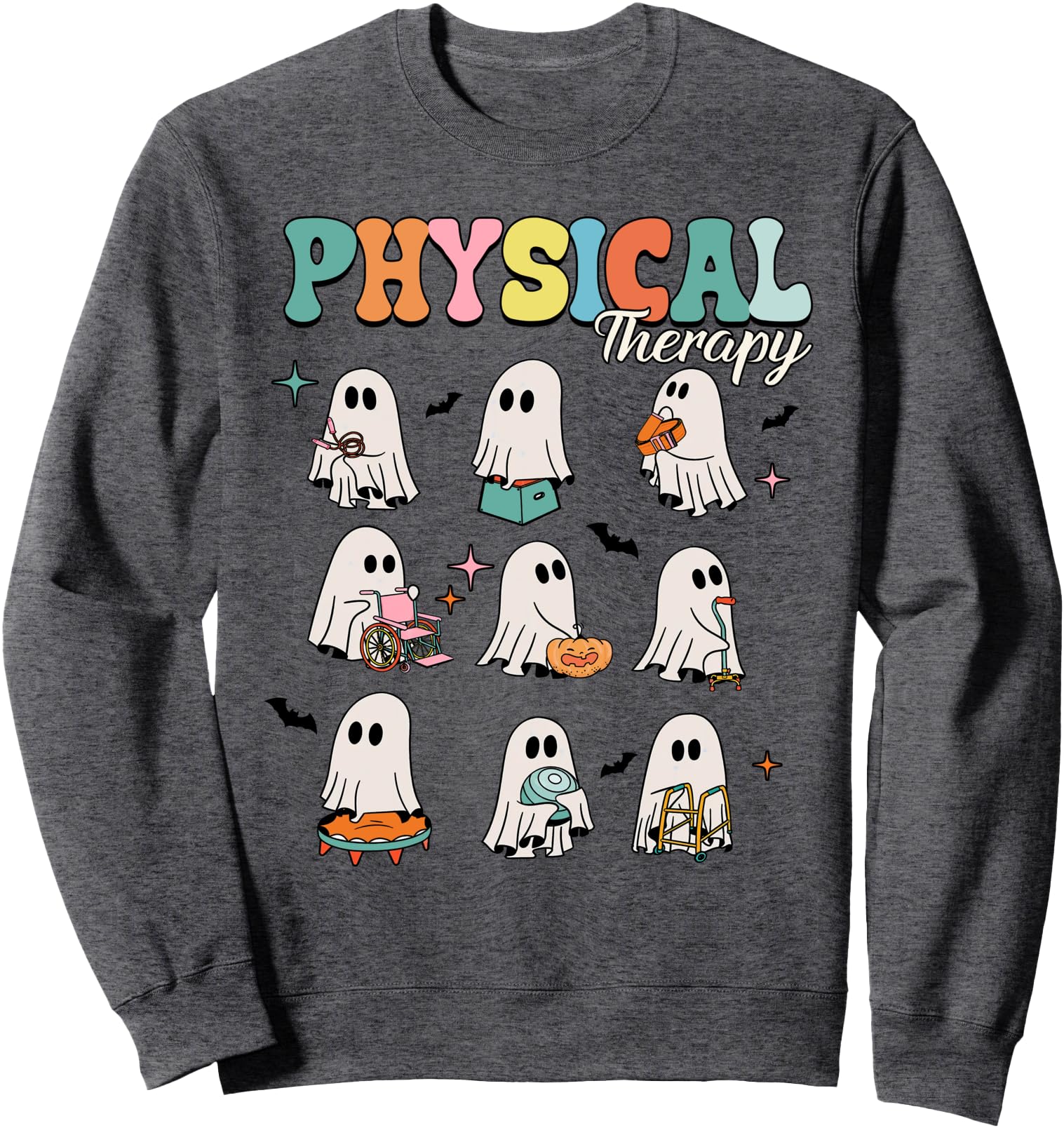 Cute Ghosts Spo.oky PT Physical Thera.py Halloween Men Women Sweatshirt