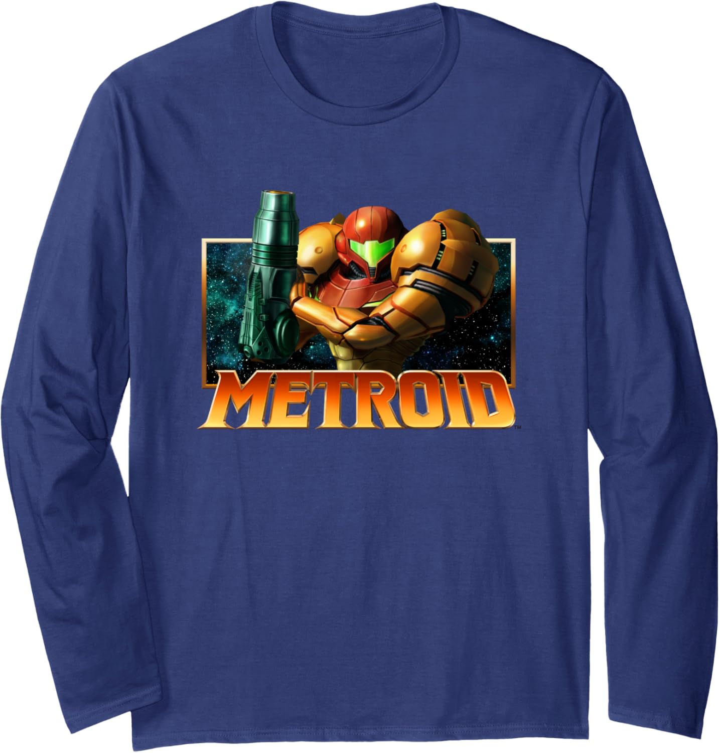Metroid Samus Aran Bust Outer Space Portrait Long Sleeve