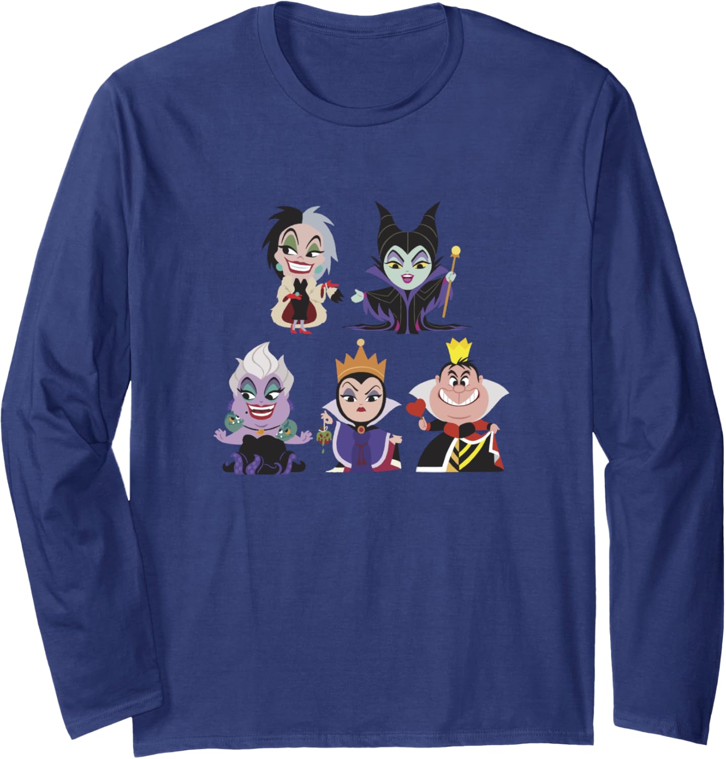 Disney Villains Cute Chibi Group Shot Big Chest Portraits Long Sleeve