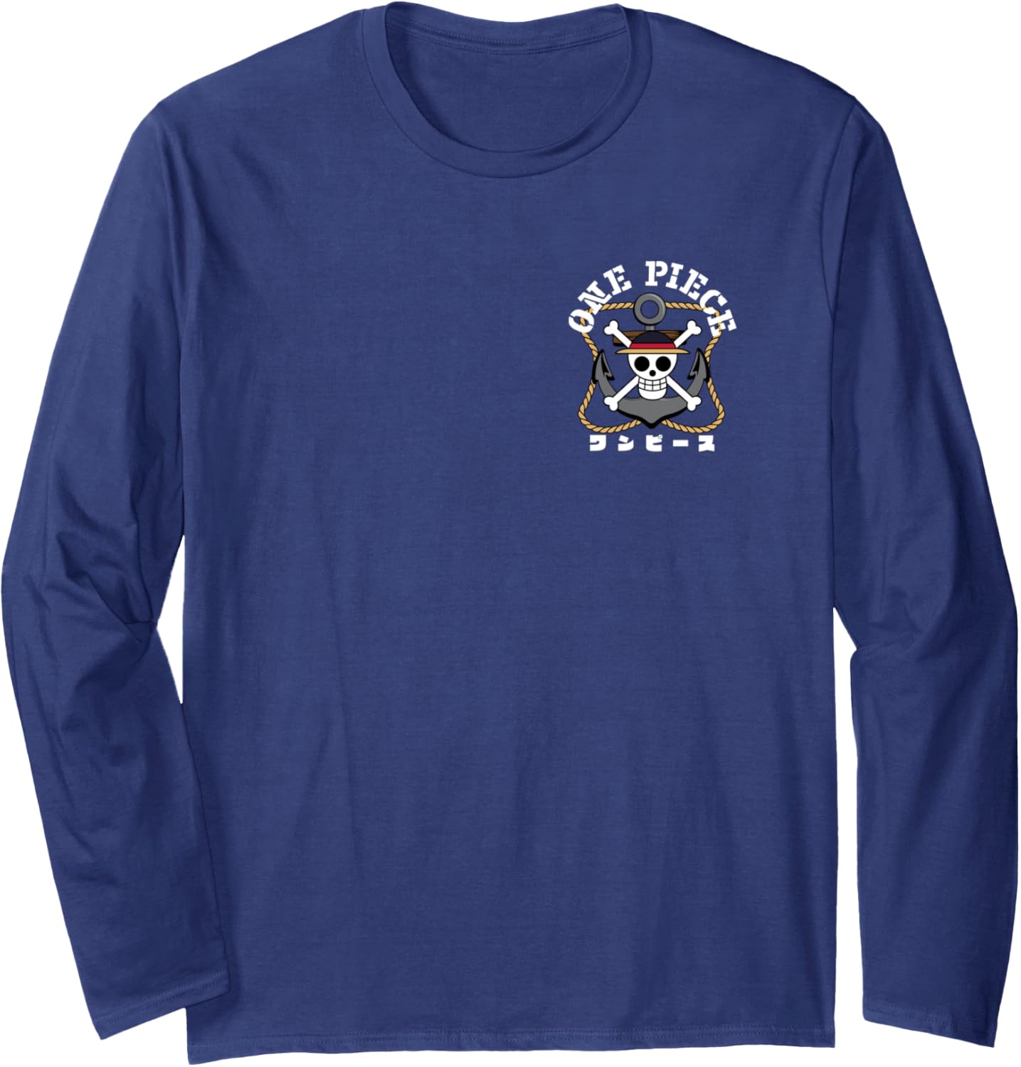 One Piece Anime Front and Back Anchor Logo and Crew Items Long Sleeve