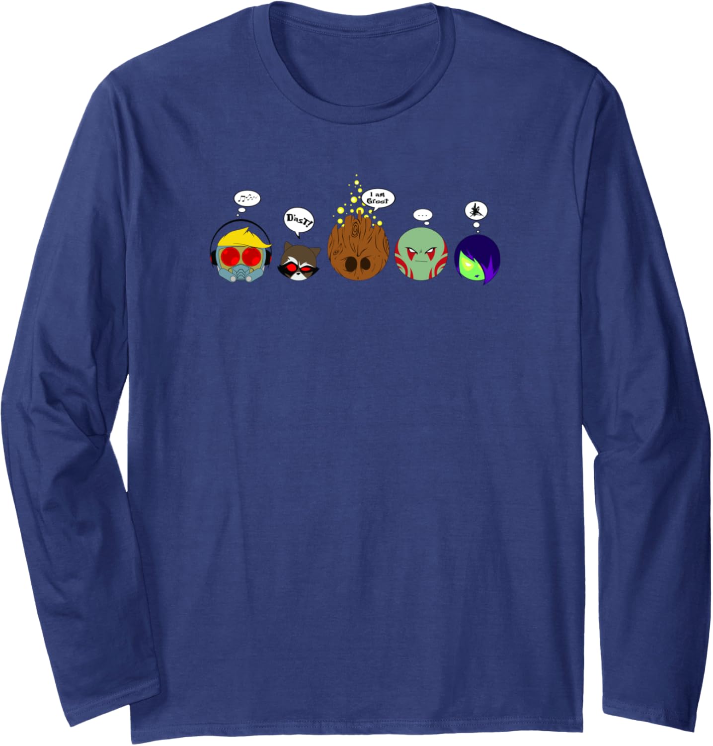 Marvel Guardians of the Galaxy Classic Funny Chibi Heads Long Sleeve