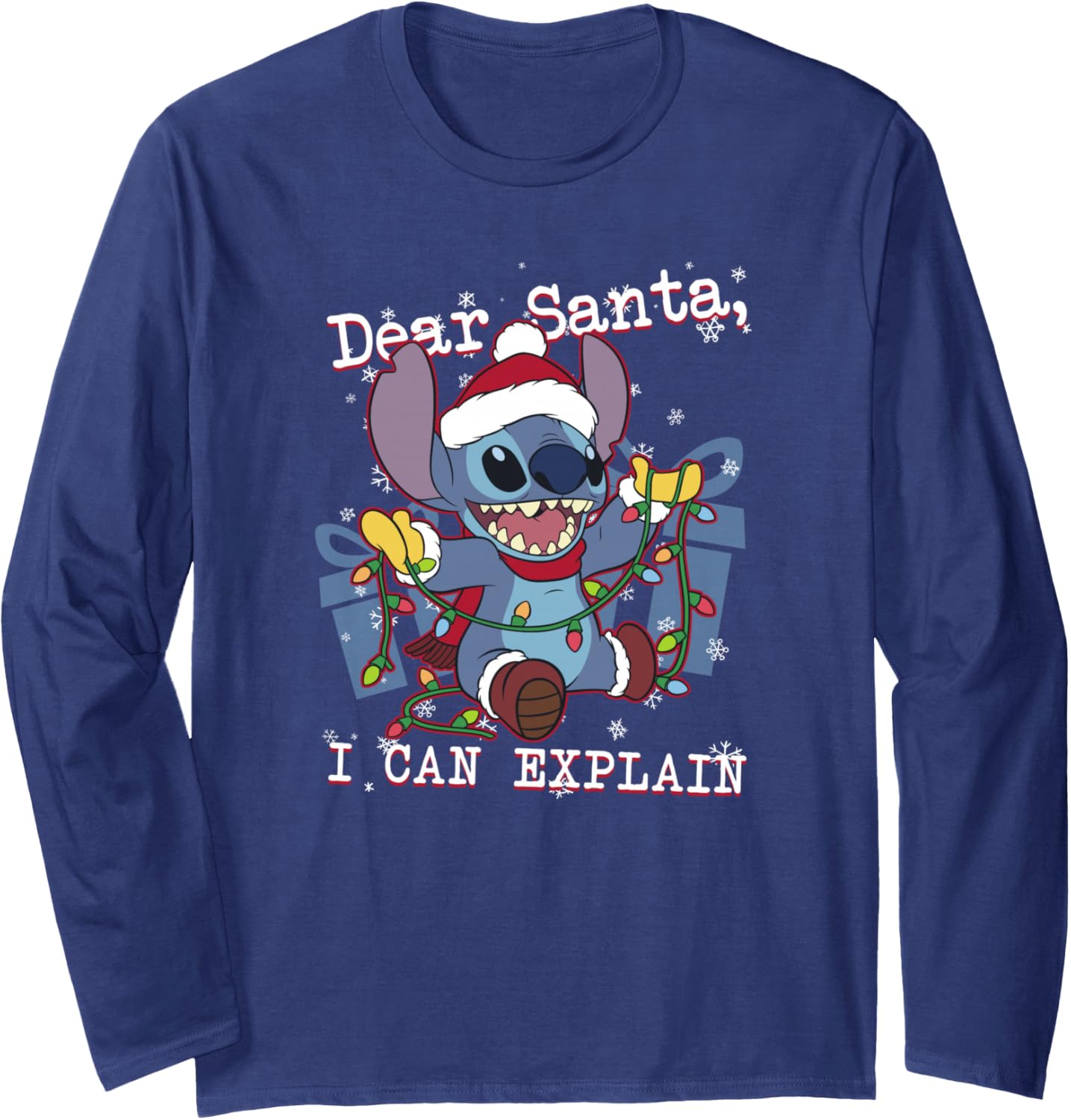 Disney Lilo & Stitch Christmas Dear Santa, I Can Explain Long Sleeve