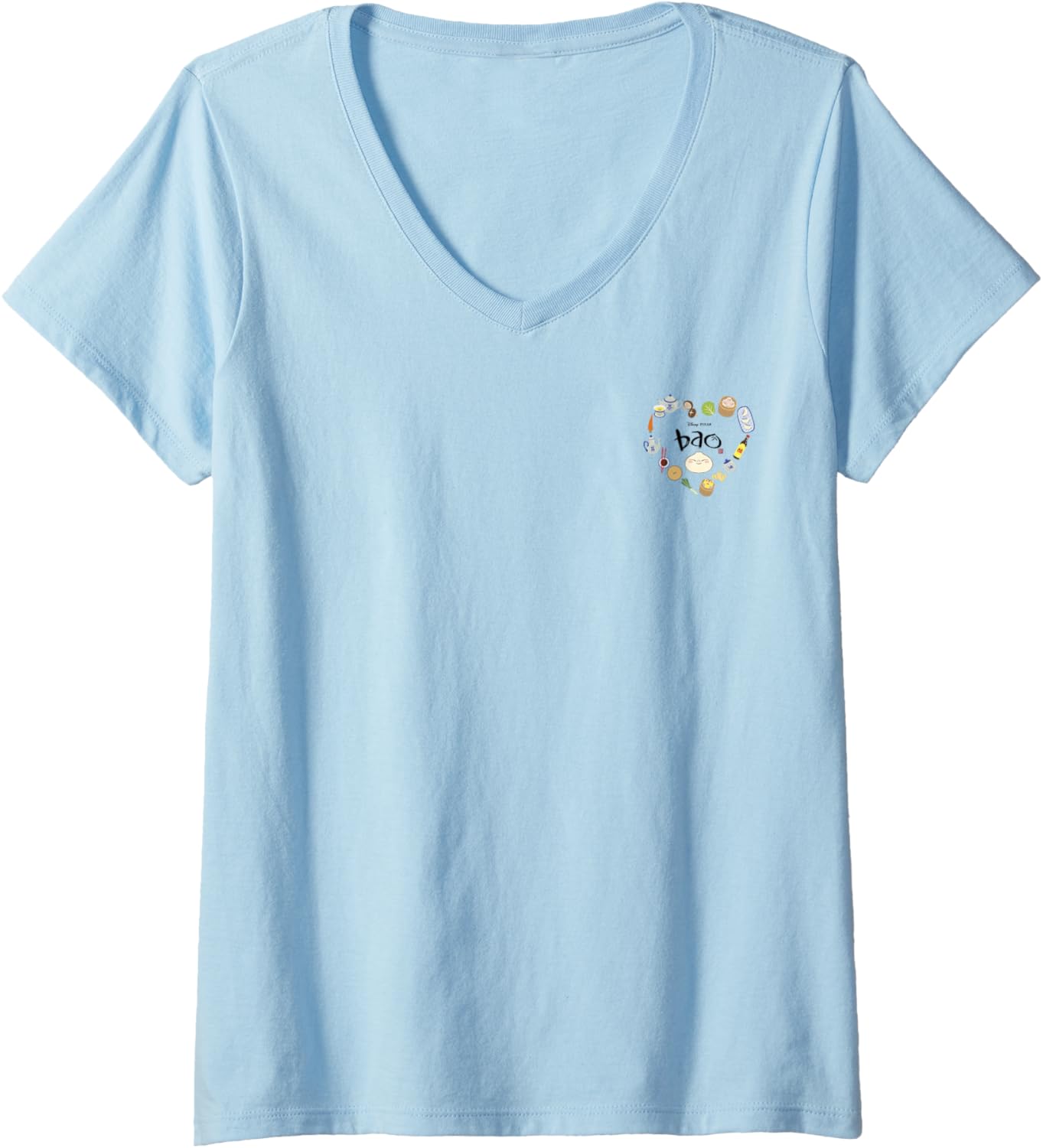 Disney Pixar Bao Ingredients Chibi Pocket Dumpling Logo V-Neck