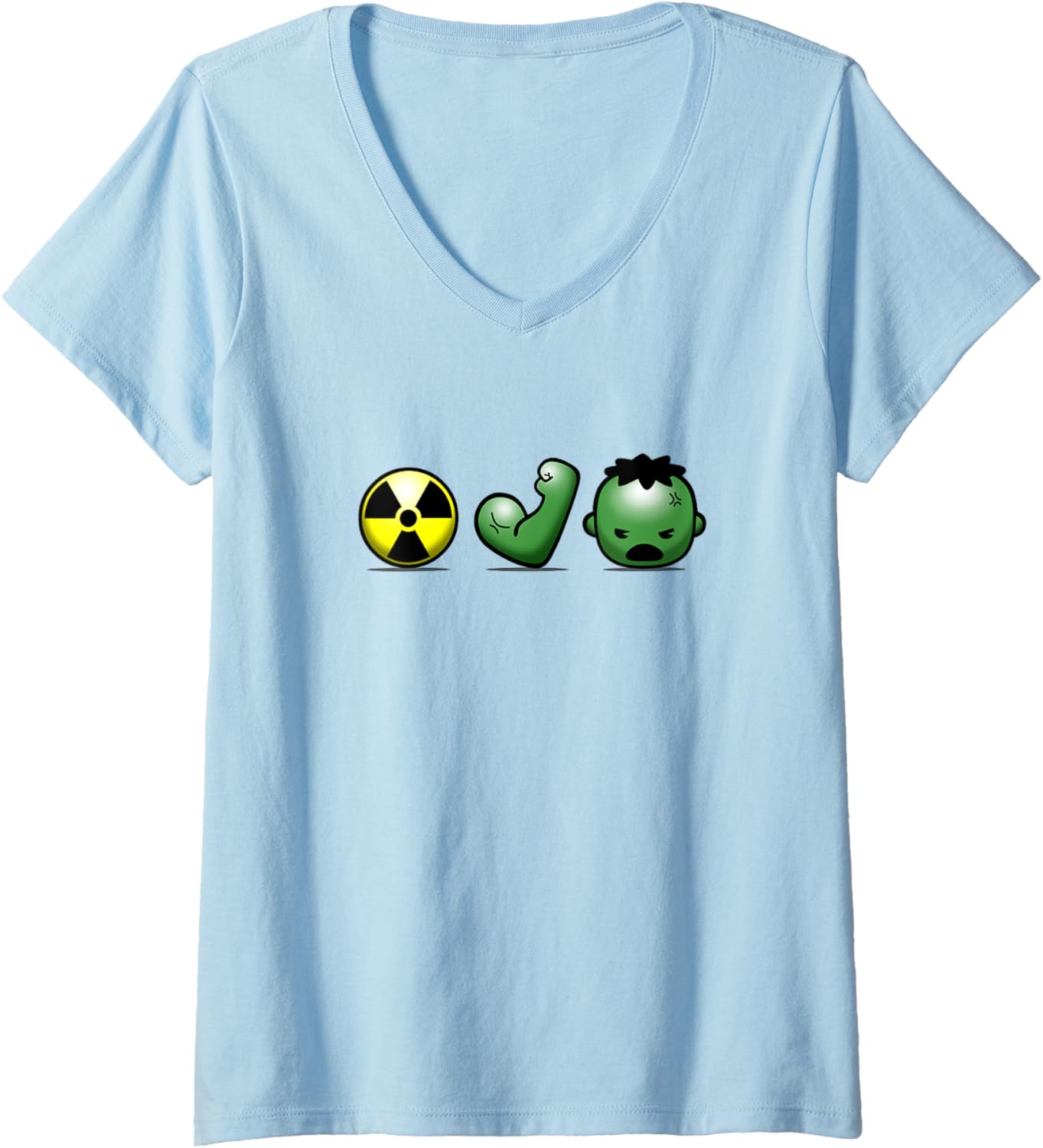 Marvel Kawaii The Incredible Hulk Iconic Symbols Chibi Logo V-Neck