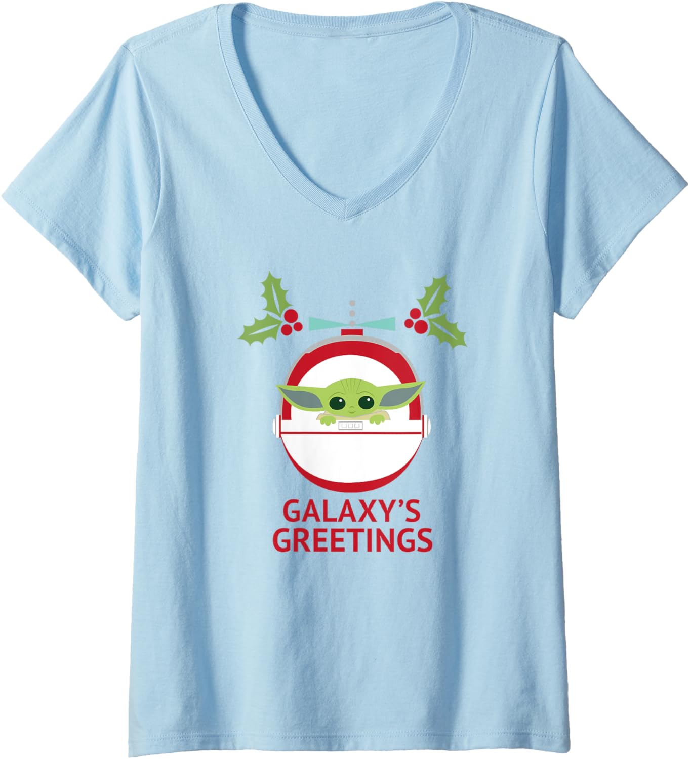 Star Wars: The Mandalorian Grogu Christmas Chibi V-Neck