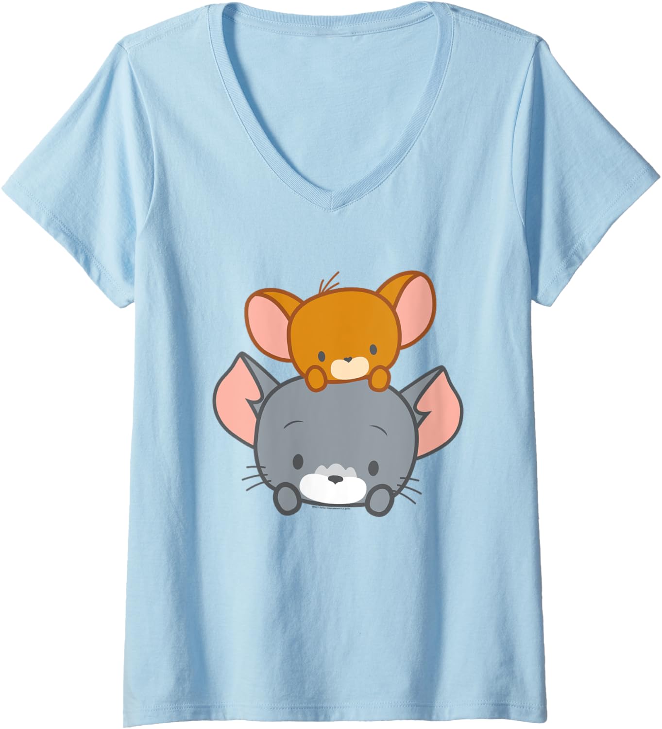 Womens Tom and Jerry Chibi Tom and Jerry V-Neck
