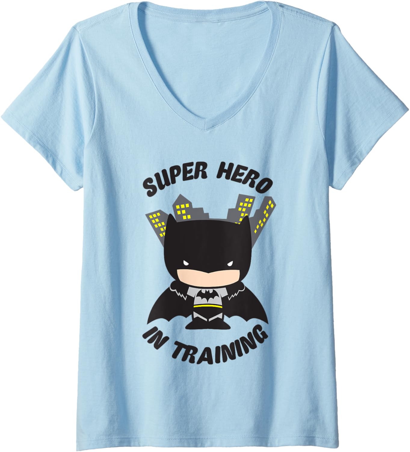 DC Comics Batman Super Hero In Training Cute Chibi Batman V-Neck