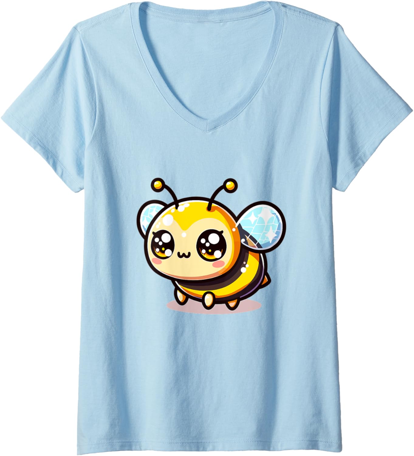 Womens Adorable Cute Japanese Kawaii Chibi Bee V-Neck