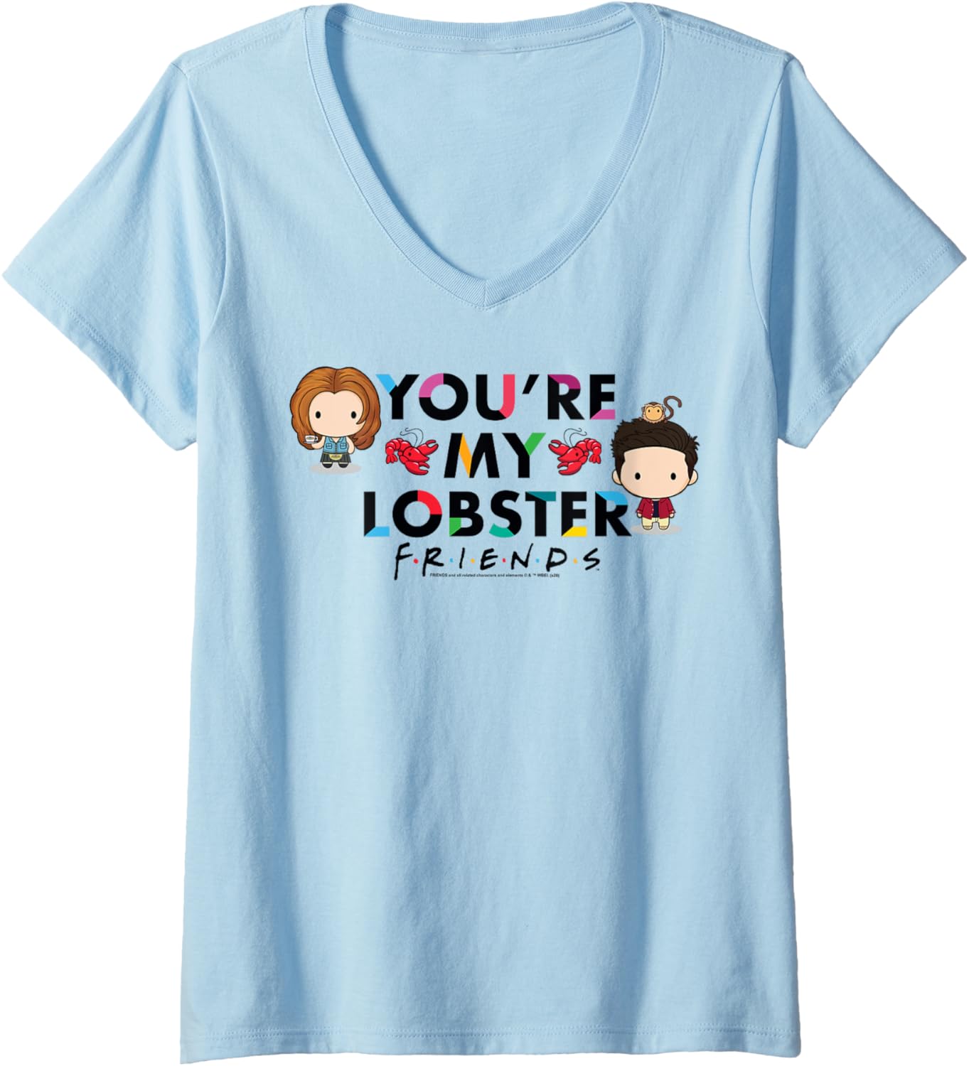 Friends Chibi Ross & Rachel You're My Lobster V-Neck