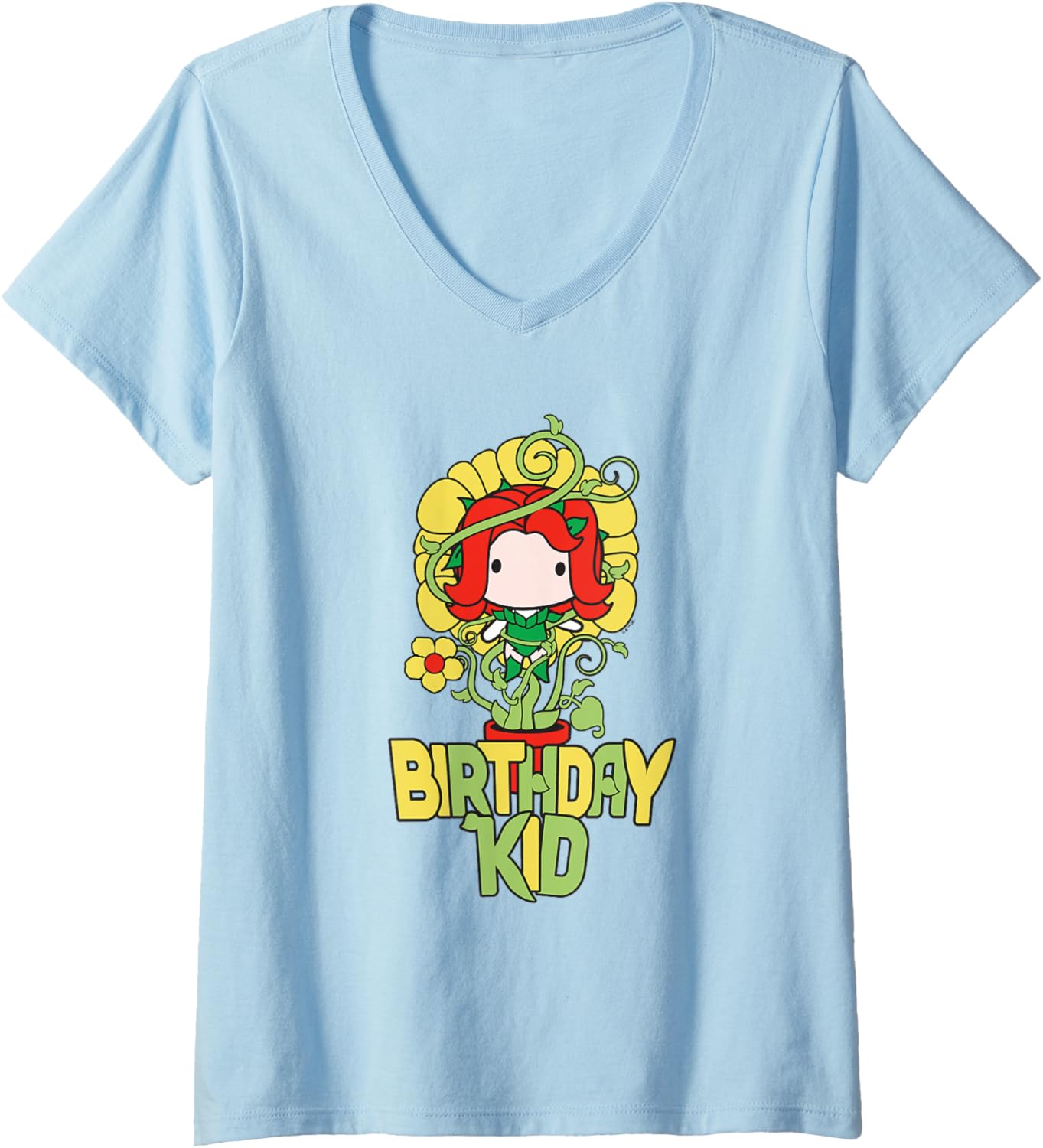 DC Comics Justice League Birthday Kid Chibi Poison Ivy V-Neck